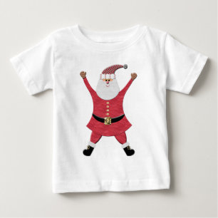 T-shirt Pour Bébé Père Noël heureux sautant pour la joie