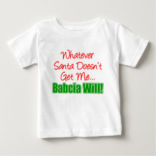 T-shirt Pour Bébé Père Noël ne veut pas de Babcia
