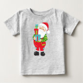 T-shirt Pour Bébé Père Noël, Noël, Noël, Noël, Dons, Présentations (Devant)