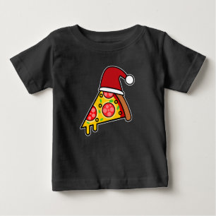 T-SHIRT POUR BÉBÉ PÈRE NOËL TRANCHE DE PIZZA DRÔLE