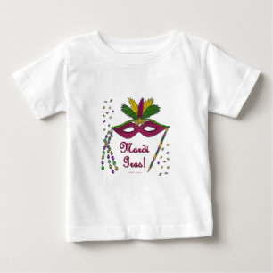 T-shirt Pour Bébé Perles de plumes Mardi Gras
