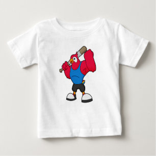 T-shirt Pour Bébé Perroquet au baseball avec batte de baseball
