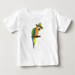 T-shirt Pour Bébé Perroquet avec casquette de paille