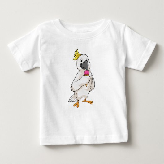 T-shirt Pour Bébé Perroquet avec crème glacée gaufre (Devant)
