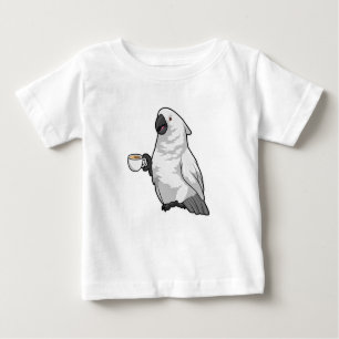 T-shirt Pour Bébé Perroquet avec tasse de café