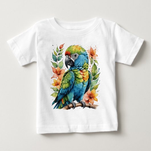 T-shirt Pour Bébé Perroquet coloré (Devant)