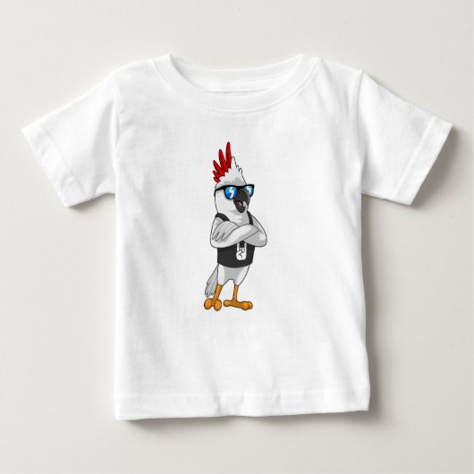 T-shirt Pour Bébé Perroquet en tant que musicien avec lunettes de so (Devant)