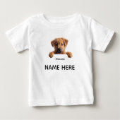 T-shirt Pour Bébé Personalize Cute Welcome Puppy  (Devant)