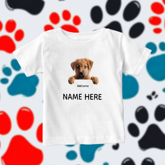 T-shirt Pour Bébé Personalize Cute Welcome Puppy 