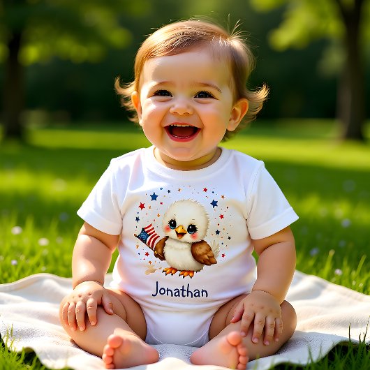 T-shirt Pour Bébé Personalized Adorable Eagle Patriotic Baby