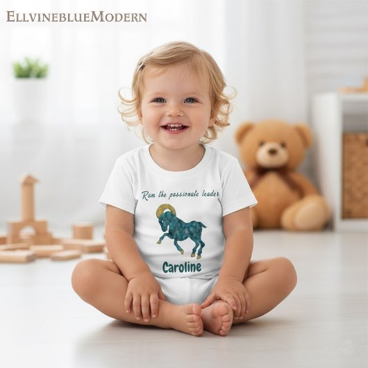 T-shirt Pour Bébé Personalized Aries Zodiac Impressionist Toddler 