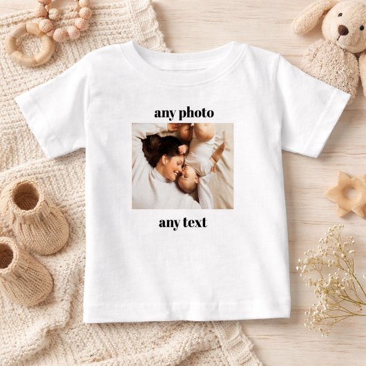 T-shirt Pour Bébé Personalized Baby Shirt Custom Photo & Text Gift