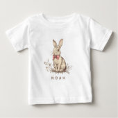 T-shirt Pour Bébé Personalized Easter Bunny Custom Name  (Devant)