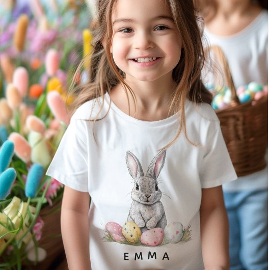 T-shirt Pour Bébé Personalized Easter Bunny | Custom Name 
