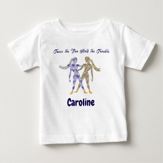 T-shirt Pour Bébé Personalized Gemini Zodiac Impressionist Toddler  (Devant)