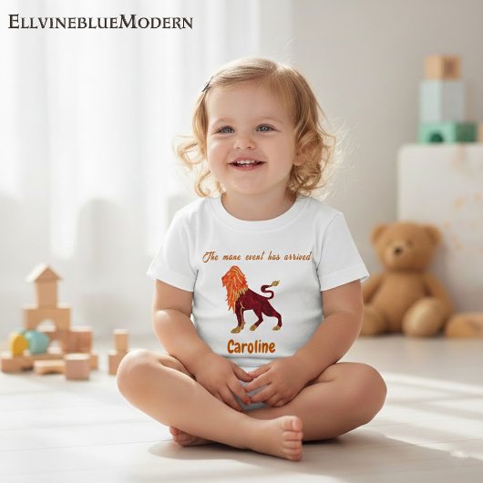 T-shirt Pour Bébé Personalized Leo Zodiac Impressionist Toddler 