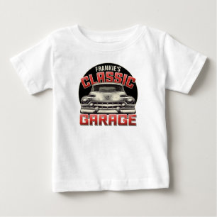 T-shirt Pour Bébé PERSONALIZED NAME Classic Car Garage Custom Shop