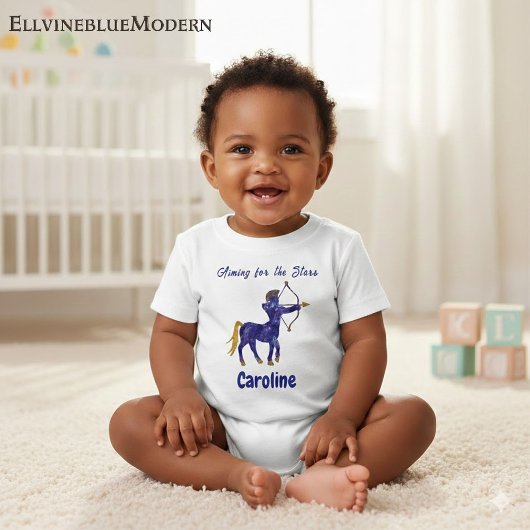 T-shirt Pour Bébé Personalized Sagittarius Zodiac Impressionist