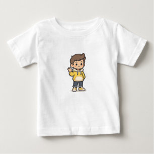 T-shirt Pour Bébé Personnage de dessin animé minimal sympathique