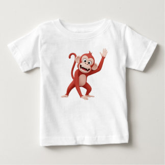 T-shirt Pour Bébé Personnage de singe agitant la main en signe de sa