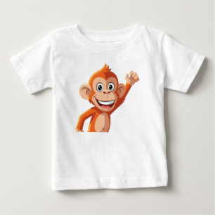 T-shirt Pour Bébé Personnage de singe de dessin animé orange faisant