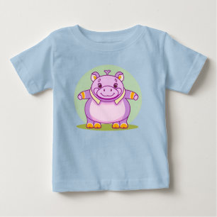 T-shirt Pour Bébé Personnage Hippopotame Heureux