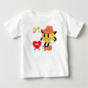 T-shirt Pour Bébé Personnages de dessins animés rétro : Cowboy Smile