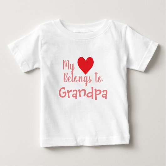 T-shirt Pour Bébé PERSONNALISABLE Mon coeur vous appartient (Devant)