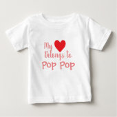 T-shirt Pour Bébé PERSONNALISABLE Mon coeur vous appartient (Devant)