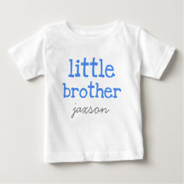 T-shirt Pour Bébé Personnalisé Ajouter un nom Texte bleu Petit frère