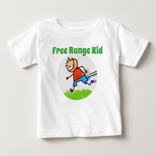 T-shirt Pour Bébé Personnalisé couleur "Free Range Kid" (Devant)