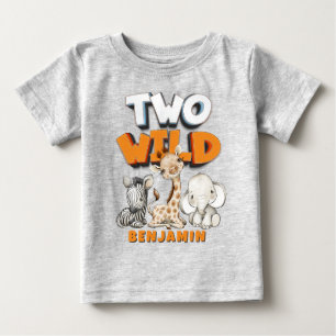 T-shirt Pour Bébé Personnalisé Deux Comics Sauvages Safari 2e annive