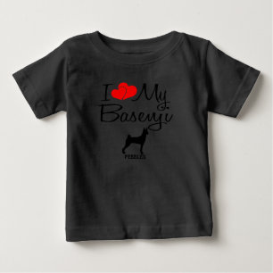 T-shirt Pour Bébé Personnalisé J'Aime Mon Basenji