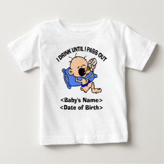 T-shirt Pour Bébé Personnalisé Je Bois Jusqu'À Ce Que Je Passe Le T-
