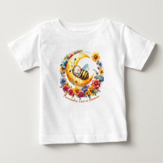T-shirt Pour Bébé Personnalisé mignon bébé bumble abeille dormant su (Devant)