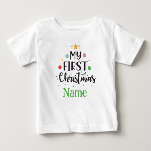 T-shirt Pour Bébé Personnalisé Mon premier costume bébé de Noël mign