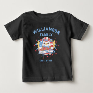 T-shirt Pour Bébé Personnalisé Nom de famille Ville État Lieu de nai