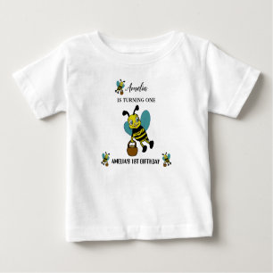 T-shirt Pour Bébé Personnalisé thème de l'abeille 1er fête d'anniver