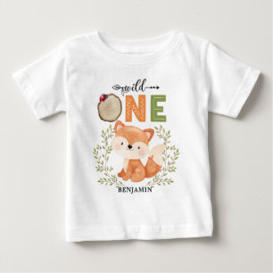 T-shirt Pour Bébé Personnalisé WILD ONE First Forest Fox Baby T-Shi