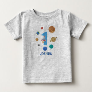 T-shirt Pour Bébé Personnaliser 1er anniversaire Planète Party