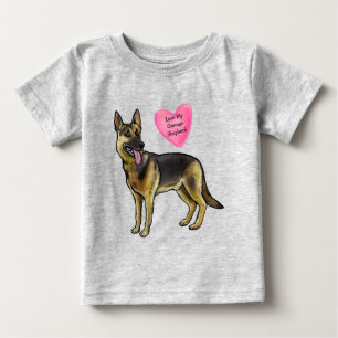 T-shirt Pour Bébé Personnaliser Amour Mon Chien Berger Allemand