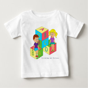 T-shirt Pour Bébé Personnaliser Apprendre nos lettres Bloc alphabéti
