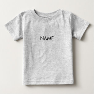 T-shirt Pour Bébé Personnaliser avec nom, texte minimaliste noir