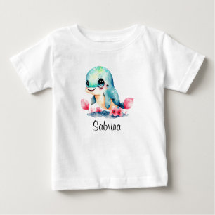 T-shirt Pour Bébé Personnaliser bébé enfants Dolphin Aquarelle