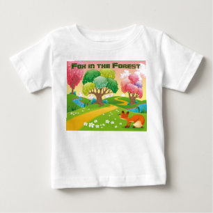 T-shirt Pour Bébé Personnaliser le renard dans la forêt
