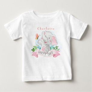 T-shirt Pour Bébé Personnaliser les jeux d'éléphant à l'extérieur av