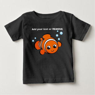 T-shirt Pour Bébé Personnaliser, poisson clown orange, dessin animé