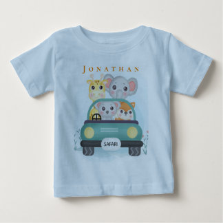 T-shirt Pour Bébé Personnalisez Animaux de Safari Mignons Prennent l