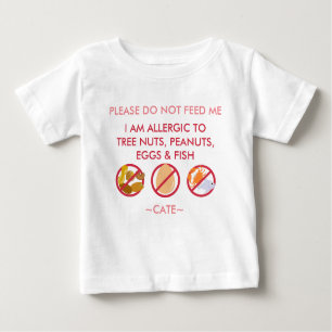T-shirt Pour Bébé Personnalisez l'enfant d'allergie d'oeuf-noix et