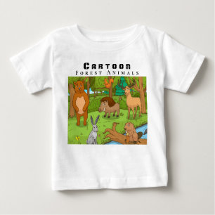 T-shirt Pour Bébé Personnalisez les animaux de la forêt caricaturale
